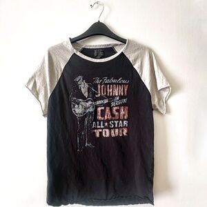 Johnny Cash Man in Black Tour Lucky Brand T-Shirt Size M